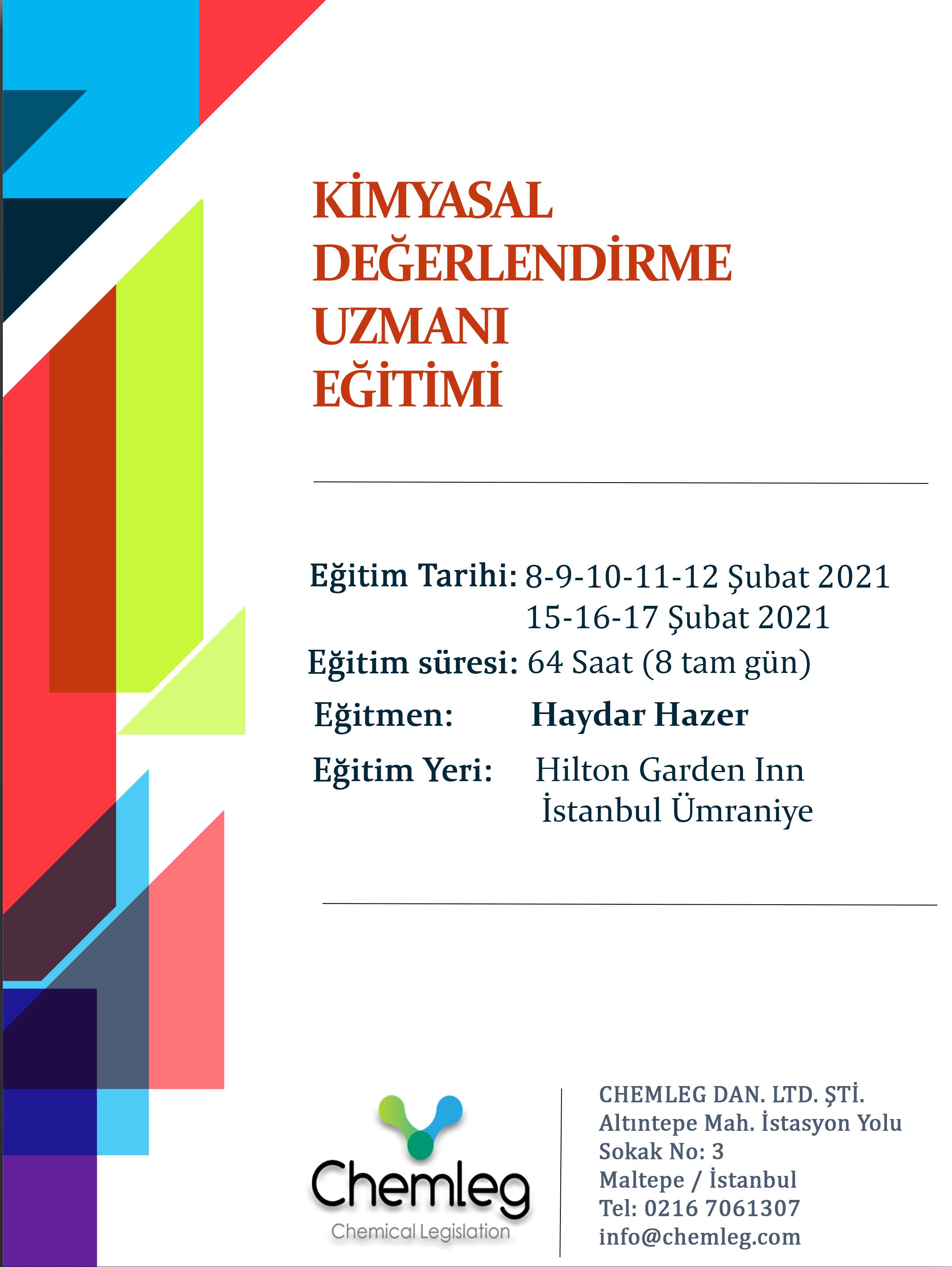 ŞUBAT 2021 - KİMYASAL DEĞERLENDİRME UZMANI (KDU) EĞİTİMİ
