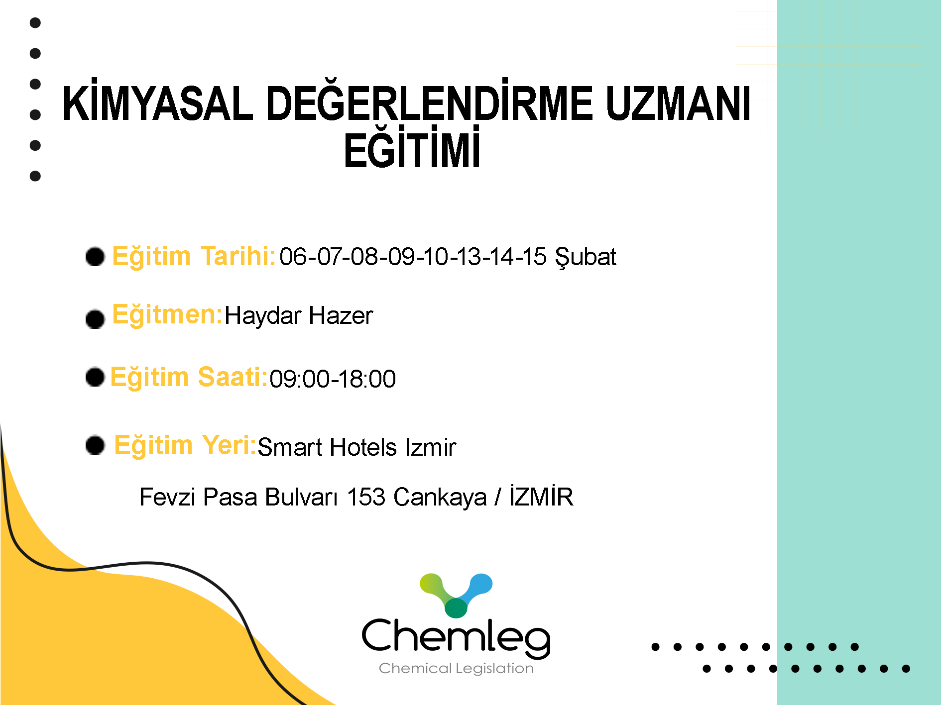 ŞUBAT 2023 KİMYASAL DEĞERLENDİRME UZMANI (KDU) EĞİTİMİ