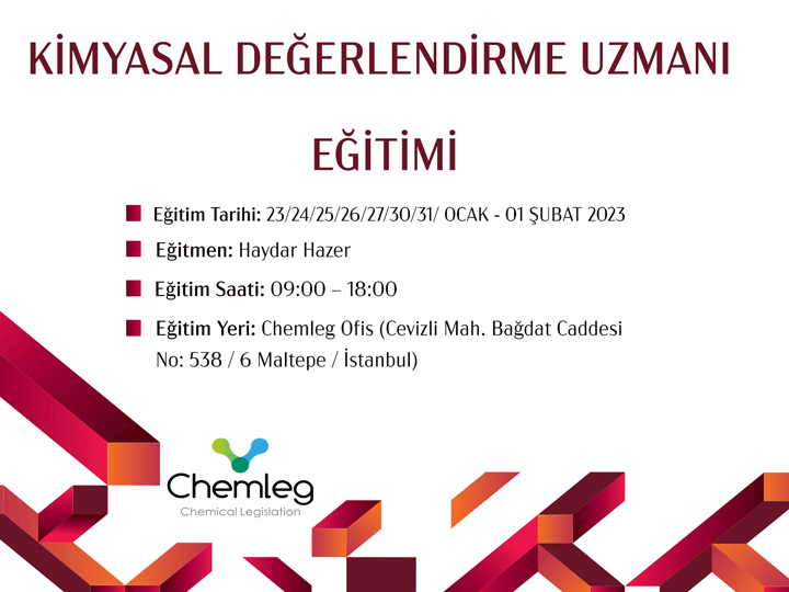 OCAK 2023 KİMYASAL DEĞERLENDİRME UZMANI (KDU) EĞİTİMİ