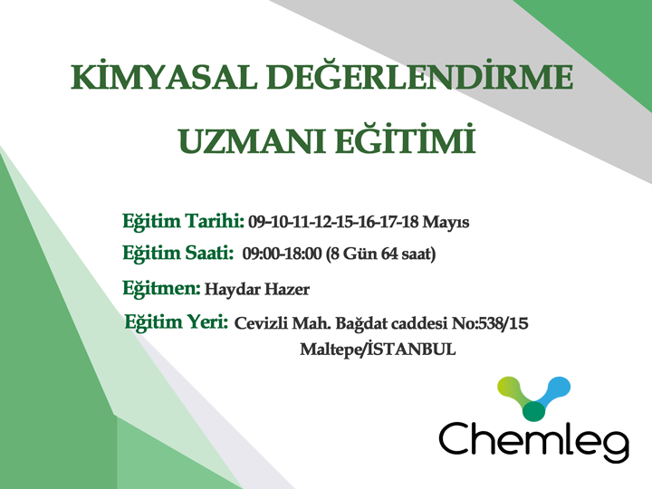 MAYIS 2023 KİMYASAL DEĞERLENDİRME UZMANI (KDU) EĞİTİMİ