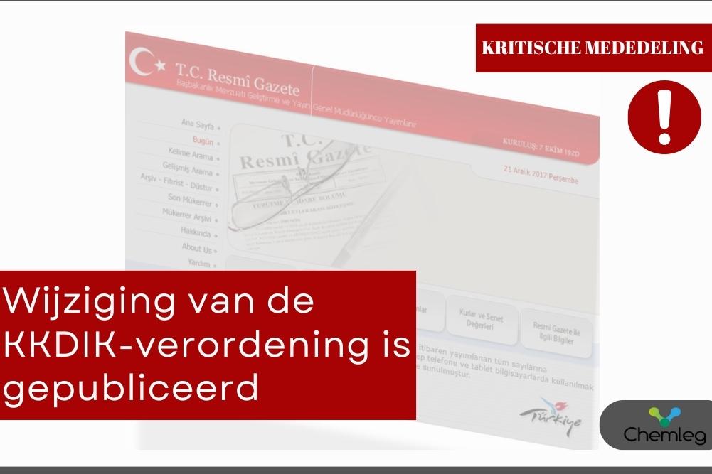 Wijziging van de KKDIK-verordening is gepubliceerd