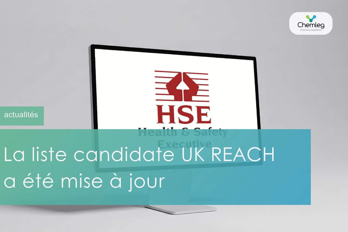 La liste candidate UK REACH a été mise à jour